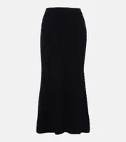 [Alessandra Rich] Alessandra Rich Cable-knit wool midi skirt AU 6 black