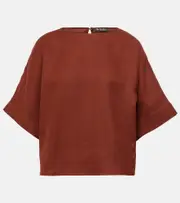 [Loro Piana] Loro Piana Morey linen top AU 8 red