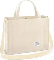 [BINSUNS] Corduroy Tote Bag for Women Small Satchel Bag Mini Tote Bag Aesthetic Crossbody Bag Handbag - Work Travel Shopping