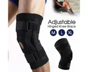 Hinged Knee Brace Adjustable Open Patella Support Swollen Tendon Ligament - L