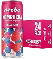 Nexba Kombucha – Mixed Berry – All Natural Sugar Free – 24 x 330mL Cans