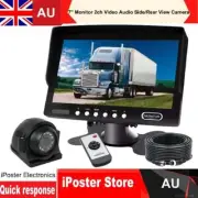7" Monitor 2ch Video 2ch Audio 4PIN CCD Color Side Rear View Reversing Camera Rv