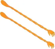 ARTSEWPLY 2-pack -shape Back Scratcher Long Handle Shoehorn for Women Bear Scratch Stick Multifunctional Body Massage Tool