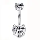 Surgical Steel Heart Zircon Navel Belly Button Ring Bar Body Piercing Jewel HNAU