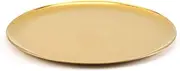Round Stainless Steel Plate, Decorative Breakfast Tea Dinner Jewelry Tray, Round Serving Tray for Bar Kitchen Bathroom-Gold