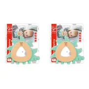 2x Hape Teether Hedgehog Baby Soothing Infants Child-Safe Toy Green/Brown 0M+