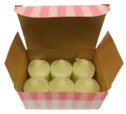 Just Desserts PartyLite Box of 6 Green Votive Candles Lemon Lime Macaroon V06779