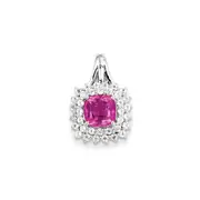 Sterling Silver White Topaz u0026 Pink Tourmaline Square Pendant