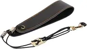 JWQFBC Saxophone Neck Strap Saxophone Bracket Bracket Winding Instruments PU Leather Band for Live Show, black
