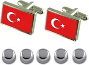 [Select Gifts] Shirt Dress Studs Turkey Flag Cufflinks