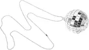 WOONEKY Disco Necklace Disco Ball for Theme Party Decorations Sparkly Costume Accessory for Dances and Masquerades Eye Catching Silver Mirror Finish