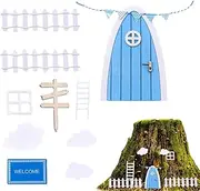 Miniature Door | Fairy Doors for Trees Outdoor | Miniature Fairy Garden Decor Art Sculpture Decoration for Kids Room Wall Trees Outdoor, Fairy House Accessories Buniq