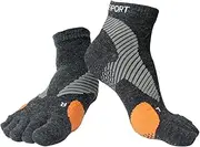 [M Magic Sport] Merino Wool Blend Non-Slip Above Ankle Toe Socks, Five Finger, Men and Women, Running, Hiking, Cycling, Camping