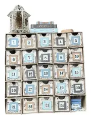 Christmas Advent Calendar, Countdown Blue Gold Old Time 1940s Era Handmade New