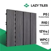 x1 WPC Wood Decking Tile - Indoor & Outdoor Interlocking Flooring Tile 300x300