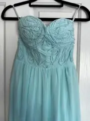 Size 8 Dotti Strapless Maxi Dress with detachable straps aqua Party Evening