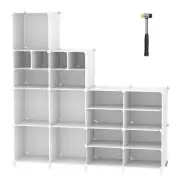 Cube Storage Organizer Closet Storage 12 Cube Shelves, Large and Small Cubes,...