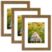 , Set of 3, 11x14 Ornate Photo Frame with White Color Mat for 8x10 Picture & ...
