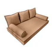 |SLIPCOVER ONLY| S3 Daybed Mattress Bolster Back Covers Contrast Trim Full AD104