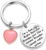 ZNOSVEI Ham Radio Operator Grandfather Keychain Radio Operator Granddad Gift Amateur Broadcasting Lover Jewelry