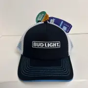 New Bud Light Snapback Hat Cap Beer Budweiser Blue Mesh
