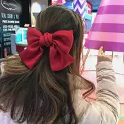 Fabric Bow Hair Clip 14# - Chiffon Hair Tie - Khaki - One Size