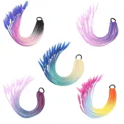 Colourful Braided Ponytail Hair Extension Hair Tie Elastic Band Hair Accessories
