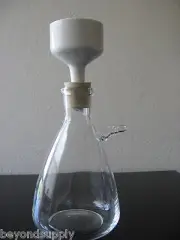 Lab filtering flask suction Erlenmeyer Flask 125ml Porcelain funnel 60mm new