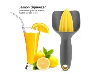 Ergonomic Manual Mini Lemon Squeezer Juicer for Lime Orange (Black)