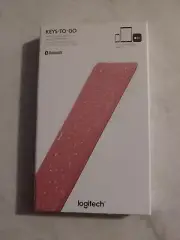 LOGITECH Keyboard With iPhone Stand Keys To Go Ultra Slim Wireless Pink Open Bx