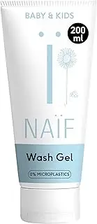 Naïf, Cleansing Shower Gel for Baby and Child, Cleans and Nourishes the Skin with Natural Oils, for the Bath and Shower, Vegan and Ocean Friendly, Free from Microplastics and Parabens, 200 ml
