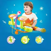 Kids Drum Kit Jazz Drum Toy with Microphone Baby Early Education Music Drum Playing Instrument With Electric Light Toy Gift Set