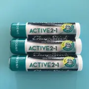 (3PK) ChapStick Active 2n1 Lip Balm SPF25, Unscented 0.18 Oz 305736553845VL