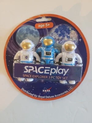Nasa Space Play Space Explorer 3 piece Toy Astronaut Set New (Small)