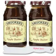 2 PACK - Smucker's Cider Apple Butter 11 Oz each Glass Jar with bonus spreader!