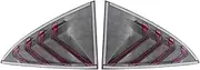 Glossy Black Car Rear Triple-Cornered Window Louvers Side Vent Cover Decoration Compatible for Tesla Model 3 2017-2020