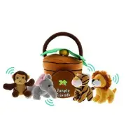 Jungle Animals Talking Plush Baby Toy – 5 Piece Small Stuffed Animals Set