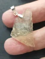 Libyan Desert Glass Pendant 4.2gr/21.0Ct .925 Silver Pincher Bail
