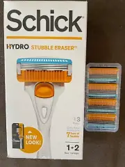 NEW Schick Hydro Skin Stubble Eraser Razor With 6 Cartridges
