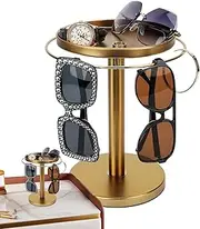 [Generic] Rotating Sunglass Holder - 360-degree Rotation Eye Glass Stand Rack With Tray,Jewelry Storage Organizer, Detachable Home Decoration For Watches, Bracelets, Rings