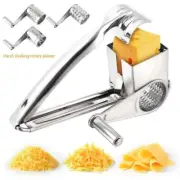 Hand-Cranked Rotary Cheese Grater Stainless Steel Ginger Shredder Kitchen Tool