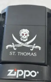 ZIPPO 2007 ST. THOMAS BLACK MATTE LIGHTER UNFIRED IN BOX C982