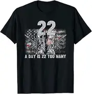 [VidiAmazing] 22 A Day is 22 Too Many Veteran Lives Matter Help Veterans T-Shirt ds011