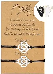 [BOCHOI] Pinky Promise Distance Matching Bracelets for Couples Best Friend BFF Friendship Bracelet Mother Daughter Girl Him Her Girlfriend Boyfriend
