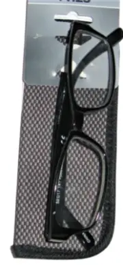 Foster Grant Jameson Mens Womens Black Modern Reading Glasses w/ Case 1.25