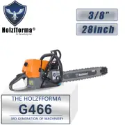 G466 4.4kw 76.5cc Chainsaw Power Head 52MM Bore With 3/8 063 28inch Bar Chain