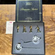 W Britain Premier Series #8912 4.5 Howitzer W/ Limber & 4-Man Khaki Detachment