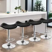 4x ALFORDSON Bar Stools PU Leather Black