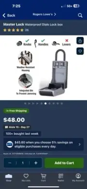 Masterlock Waterproof Dail Lock Box