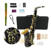 Eb Flat Alto Black-Gold Saxophone with Carry Case & Accessories for Music Lover